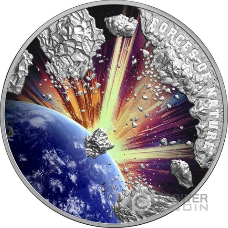 隕石 自然の力 2オンス 銀貨 5ドル ニウエ 2023年以降 117,700円