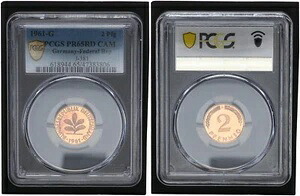 Rfa 2ペンス 1961G コースコイン ポリッシュプレート(プルーフ) PCGS PR65DCAM 104589-|WORLD RESOURCE【KING店】