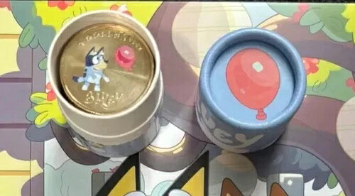 2024 ブルーイ 10枚入り チューブフォルダーセット UNC 限定版カラーコイン付き ?現品
