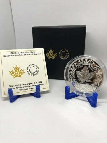 2020年 カナダ産メープルリーフブローチ レガシー 30ドル 2オンス 純銀プルーフコイン カナダ 184,250円