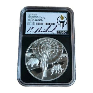 2024 サモア 2 オンス シルバー ライト オブ リバティ ナターニャ ヴァン ニーケルク NGC PF70 UHR FDOI｜WORLD RESOURCE【KING店】