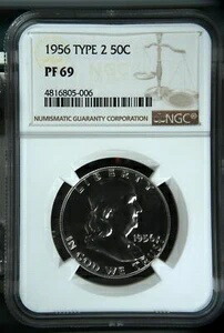 1956年 P ハーフダラー フランクリン NGC PF-69