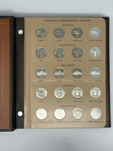 1999-2003年米国州政府発行クォーター硬貨100枚（ダンスコアルバム付きシルバープルーフ付き）