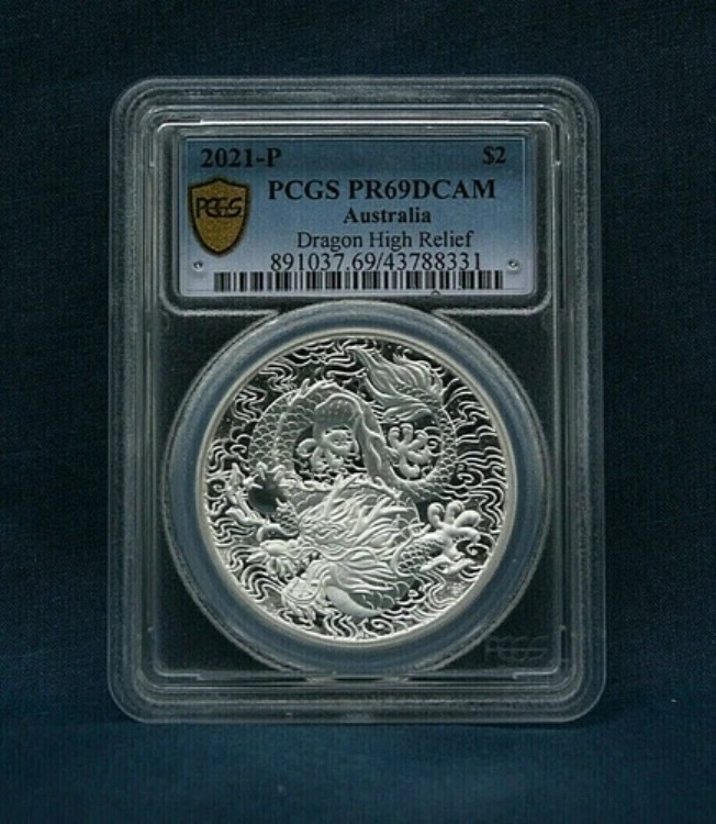 2021年 中国神話と伝説 ドラゴン 2オンス シルバー ハードプルーフ PCGS PR69 137,500円