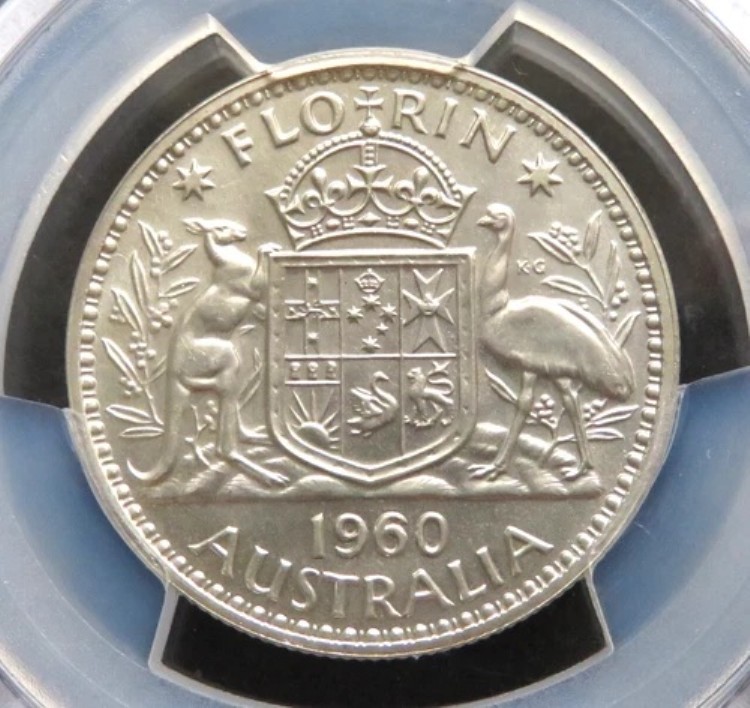 オーストラリア。1960年フローリン金貨。プルーフ - PCGS PR65。発行枚数 - 1509枚