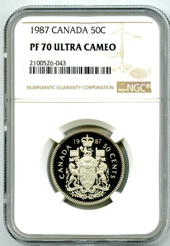 1987年 カナダ 50セント NGC PF70 UCAM プルーフ発行 ハーフドル レア トップポップ