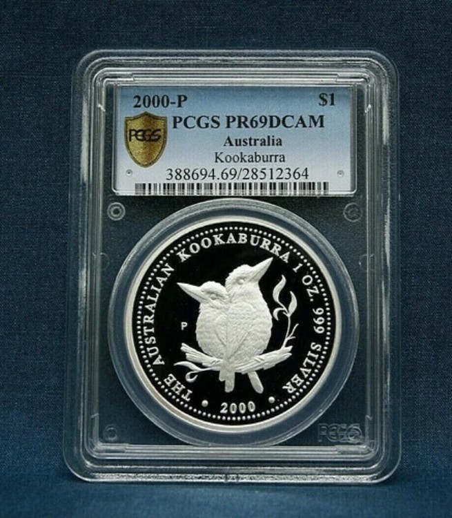 2000-P $1 プルーフ オーストラリア クッカブラ PCGS PR69 DCAM *非常に希少*