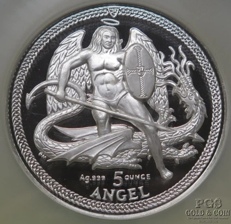 2013年 S5A マン島 5オンス「エンジェル」ハイレリーフ PF69 ウルトラカメオ NGC ボックス&COA 26749