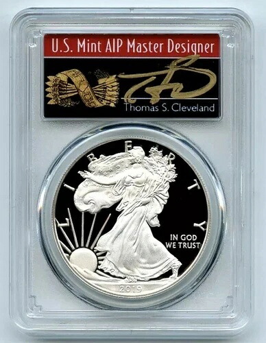 2019 W $1 プルーフ シルバー イーグル PCGS PR70DCAM FS 500枚中1枚 トーマス・クリーブランド Ar! OBO