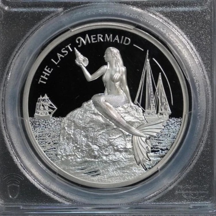最高評価 2024年 パラオ マーメイド 5ドル プルーフ銀貨 PCGS NGC