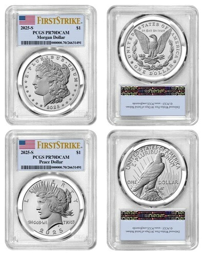 プレセール 2025 S モーガン＆ピース シルバーダラー $1 PCGS PR70DCAM ファーストストライク #2