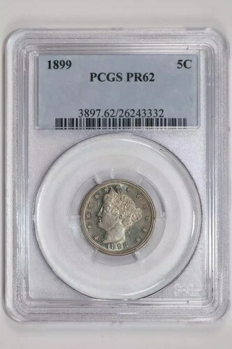1899年 プルーフ リバティ V ニッケル PCGS PR62