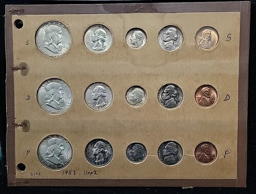 1952年米国PDS未流通ミントセット（ウェイト・レイモンド・ページ）｜豪華なコイン15枚セット