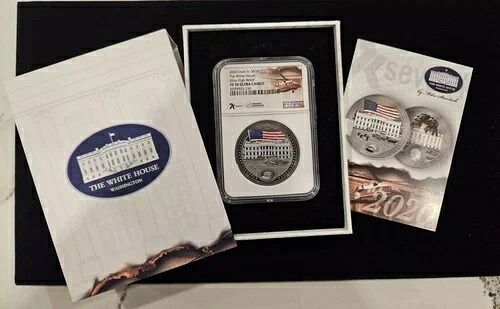 2020年 クック諸島 ホワイトハウス 2オンス .999 ハイリリーフ銀貨 NGC PF70