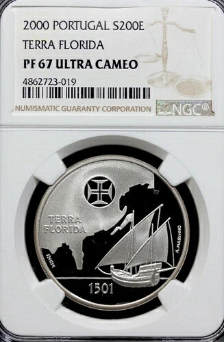 テラ フロリダ - ポルトガル 2000 - シルバー 200 エスクード - - NGC PF PR 67 プルーフ 139,150円