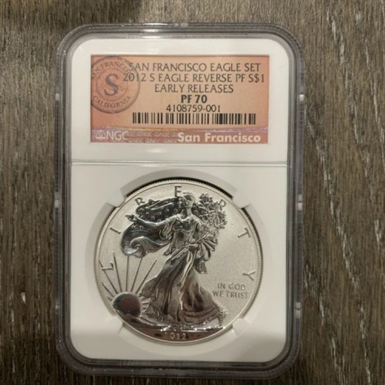 2012 S リバースプルーフ シルバーイーグル NGC PF70 サンフランシスコセットより早期リリース
