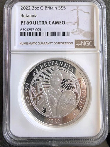 NGC PF69 イギリス 2022年 ブリテンニア銀貨 2オンス 5ポンド｜WORLD RESOURCE【KING店】