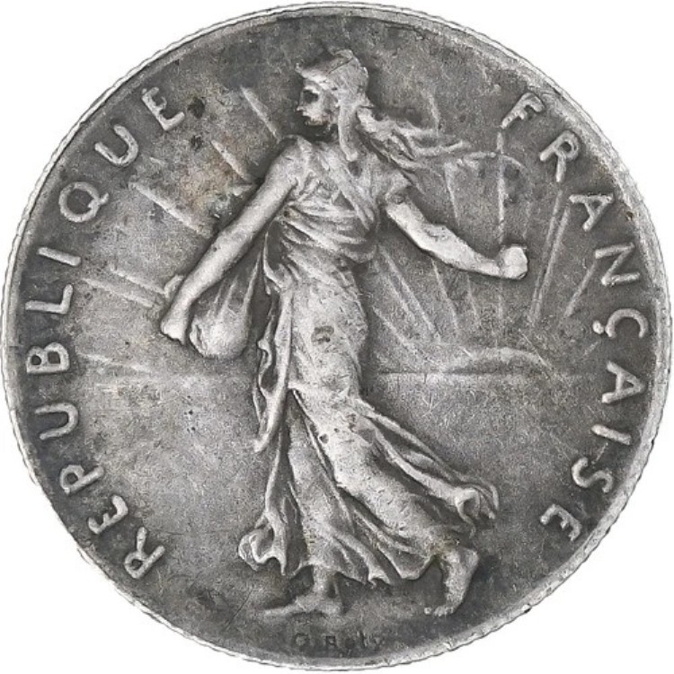 [#1178531] フランス、スムーズ、50 サンタイム、1897 年、パリ、フランマット、オーストラリア、シルバー、KM:8｜WORLD RESOURCE【KING店】