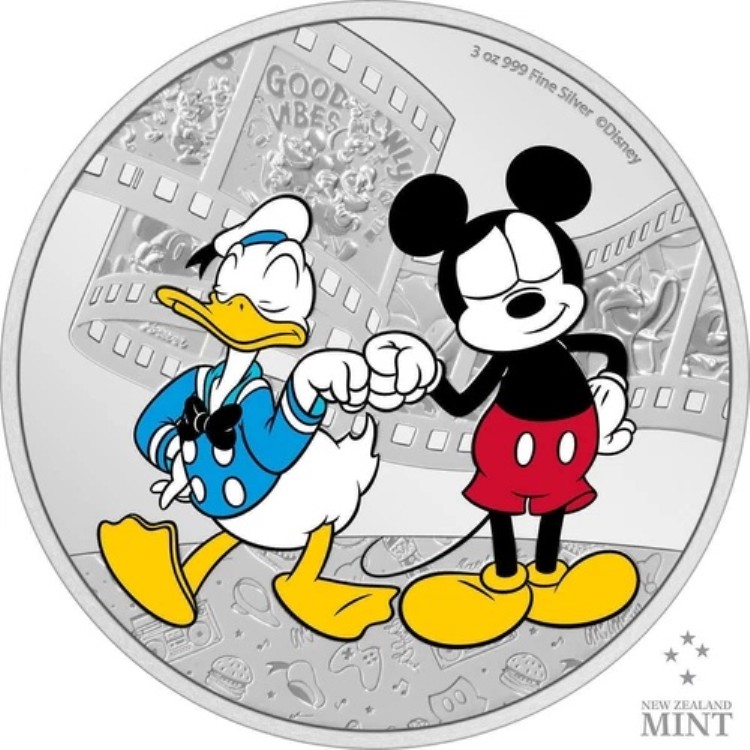 2023年 ニウエ ディズニー ミッキー&フレンズ ドナルドダックとミッキーマウス 3オンス シルバー プルーフ|WORLD RESOURCE【KING店】