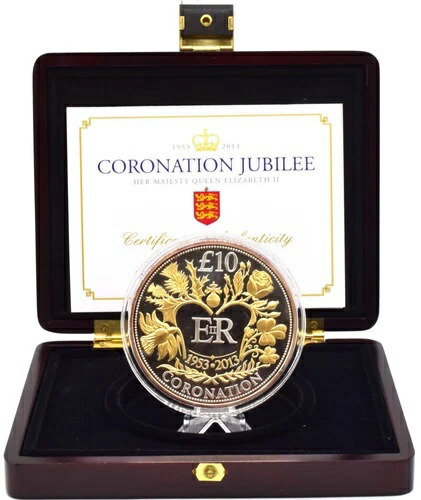 コイン シルバー プルーフ 2013 戴冠式記念 QEII 5オンス ?10 COA ボックス REF 72