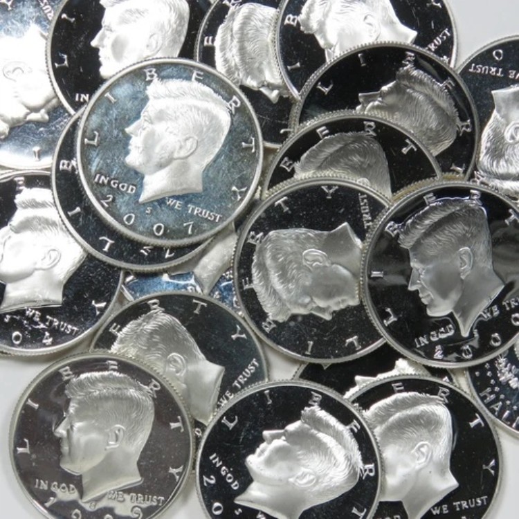 ケネディ・ハーフダラー（混合日付） - 90%銀貨プルーフ - 20枚入りチューブロール - 劣化あり｜WORLD RESOURCE【KING店】
