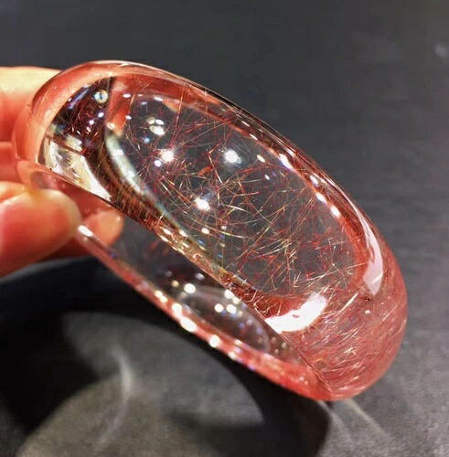 53.5mm 希少トップ天然レッドヘアルチルクォーツクリスタルブレスレット 装飾ギフト