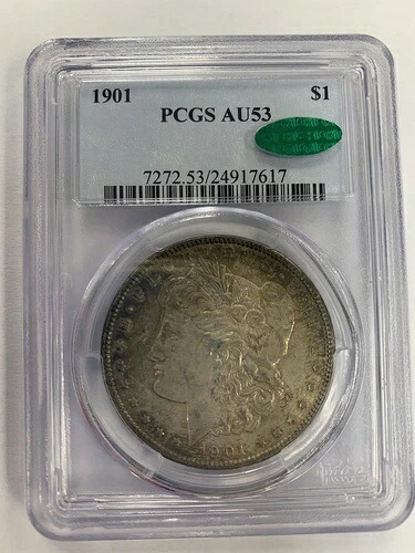 1901年 1ドル モルガン・ダラー ~ PCGS AU53 ~ CAC ~ 素晴らしい色調｜WORLD RESOURCE【KING店】