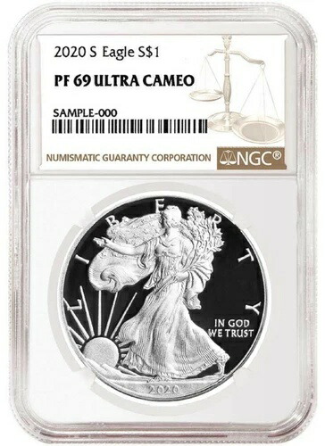 2020 S 1オンス シルバー イーグル プルーフ NGC PF69 ウルトラカメオ - ブラウンラベル