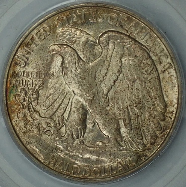 1946年-D ウォーキング・リバティ・シルバー・ハーフドル、PCGS MS-65 リバーストーン