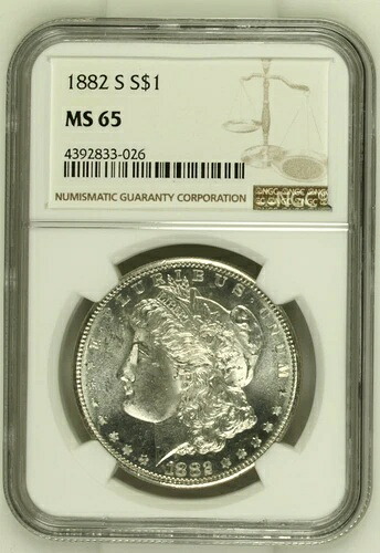 1882年 S モルガン銀貨 NGC MS-65