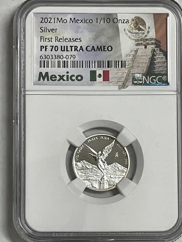 2021-Mo メキシコ - リベルタッド 1/10 オンザ シルバー プルーフ - NGC PF70UC 初リリース!!