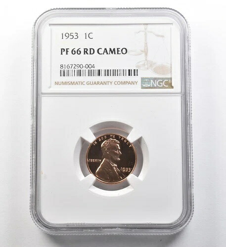 1953年 リンカーン・ウィート・セント PF66 RD カメオ NGC *8104