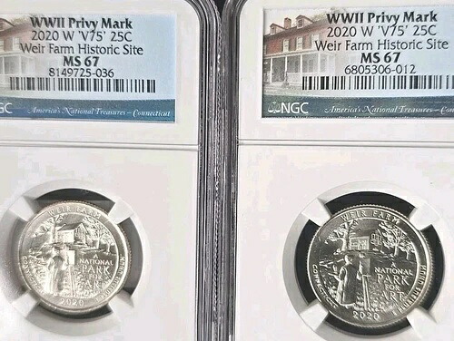 2020 W Weir Farms MS67 Westpoint Quarter ATB NP、V75、25セント、2個入手可能