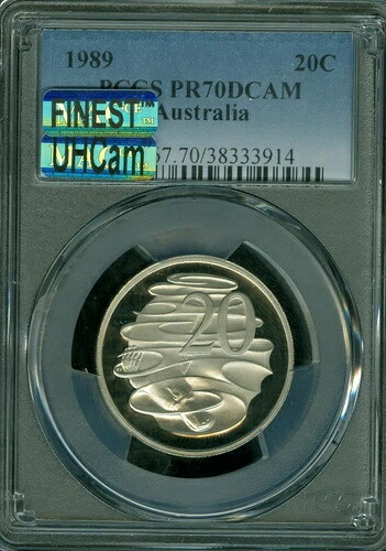 1989年 オーストラリア 20セント PCGS PR70 UHCam MAC FINEST MAC SPOTLESS *