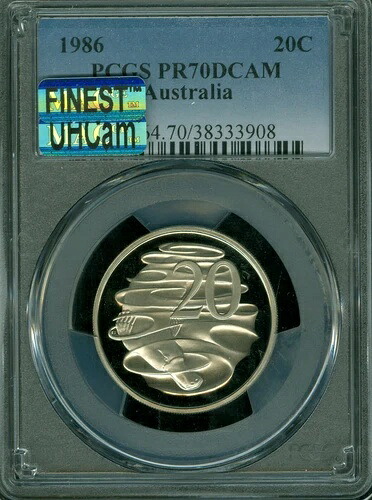 1986年 オーストラリア 20セント PCGS PR70 UHCam MAC FINEST MAC SPOTLESS *