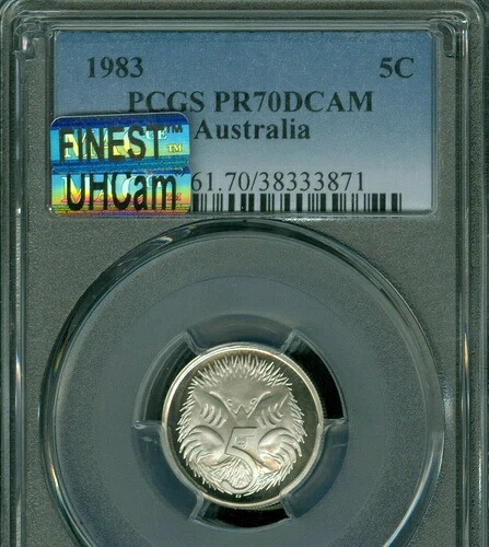 1983年 オーストラリア 5セント PCGS PR70 UHCam MAC FINEST MAC SPOTLESS *