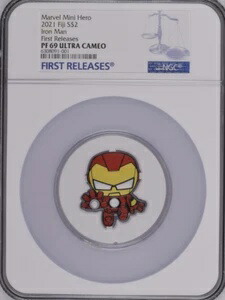 2021年 マーベル ミニヒーロー アイアンマン 1オンス シルバーコイン フィジー 2ドル NGC PF 69 UC FR