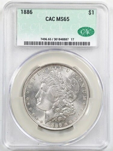 1886年 1ドル モルガン銀貨 MS65 CACG CAC 301848887