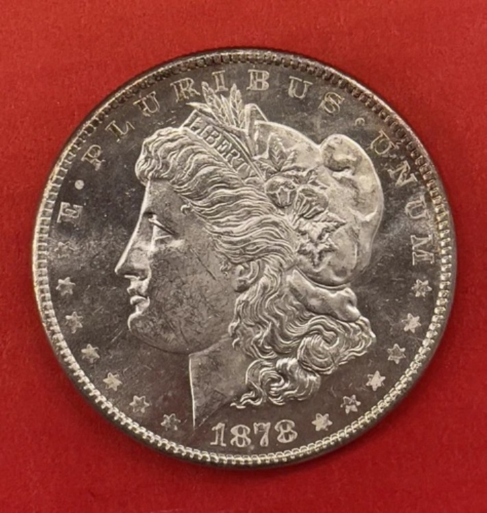 1878 S モーガン銀貨、ジェム未使用、78 年裏面、プルーフ状。