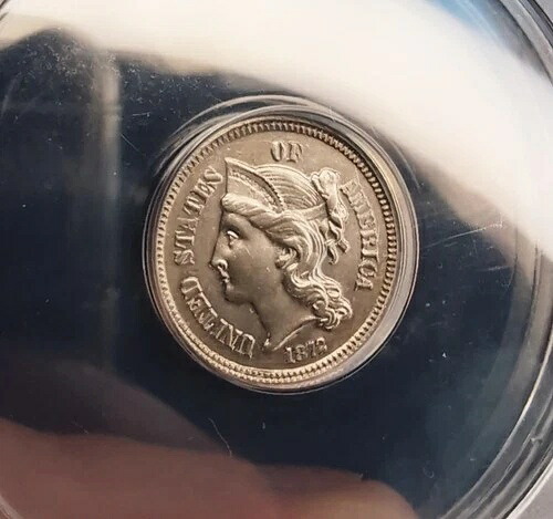 1872 3CN 3 3セントニッケル ANACS AU 詳細 | 未使用品について 見た目は良い
