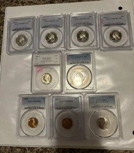 9枚の高品質スラブコイン（PCGS、SEGS）のエステートロット