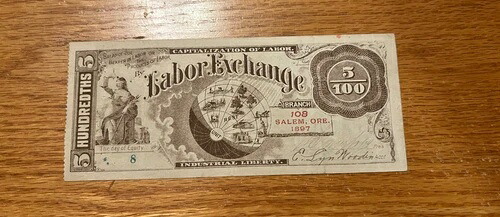 オレゴン州セイラム、労働交換所、1897 年、3 セント文字、希少!
