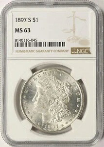 1897-S 1ドルモルガン銀貨 NGC MS63｜WORLD RESOURCE【KING店】