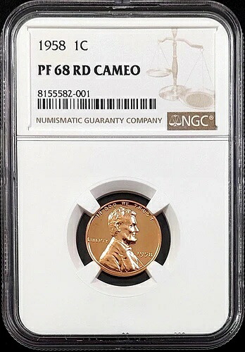 1958年プルーフ リンカーンセント NGC認定 PF 68 RD カメオ！SKU 82001｜WORLD RESOURCE【KING店】