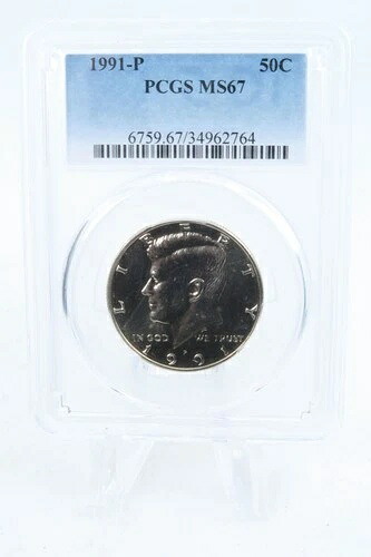 1991-P PCGS MS67 ケネディ ハーフダラー ビジネス ストライク 50セント｜WORLD RESOURCE【KING店】