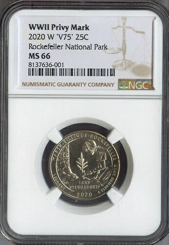 2020年3月-ビリングス・ロックフェラー・クォーター NGC MS66品質｜WORLD RESOURCE【KING店】