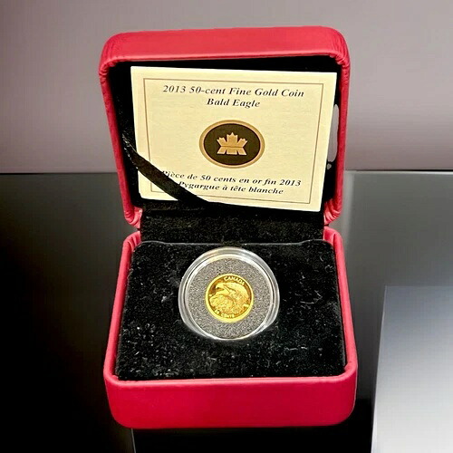 2013??1.27g 24k カナダ 50セント .9999 純金 BALD EAGLE 1/25オンス ボックス??CoA Ltd.｜WORLD RESOURCE【KING店】