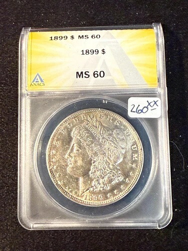 1899年 モルガン・ダラー ANACS MS 60
