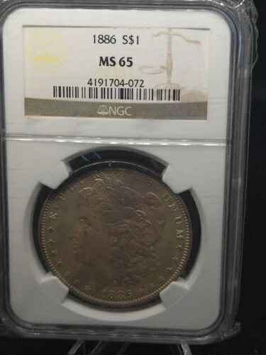 ?? 1886年 モルガン銀貨 NGC-MS65- ホット50 VAM ポテンシャル-ライトトーニング