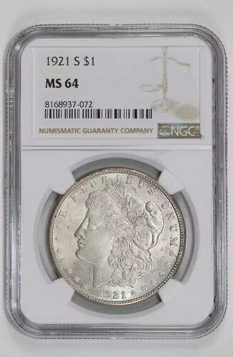 1921-S モルガン・ダラー NGC MS64
